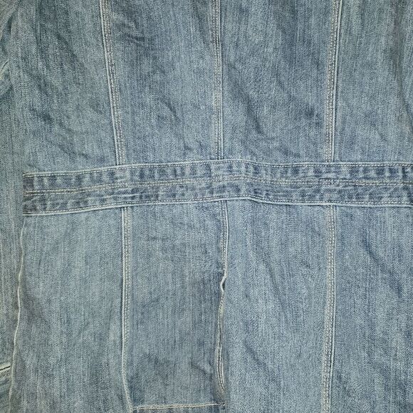Eddie Bauer Women's Tall Medium Tunic Length Stretch Denim Jacket - Picture 7 of 7
